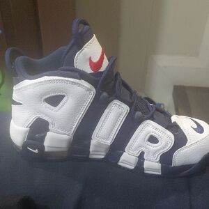 Nike Uptempo Sneakers in Navy and White